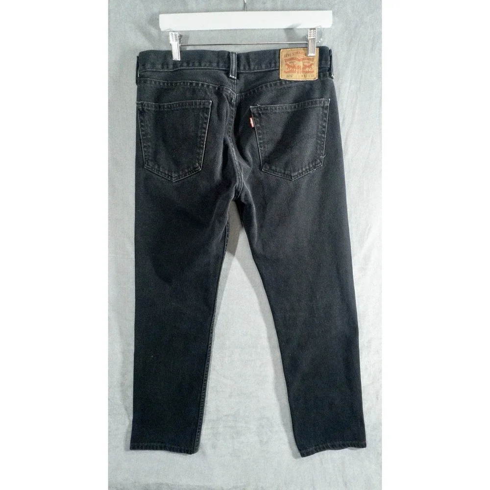Levis 505 Jeans Mens 32x32 Black Regular Fit Straight Leg Zip Fly Cotton Denim‎